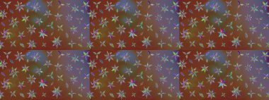 Kahverengi ve nötr renklerde çiçekler. Raster düz çiçek çizim deseni. Tasarım hediye paketi, tebrik kartları, posterler ve afiş tasarımı.