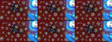 Raster illüstrasyonundaki çiçek desenli çizim. Kırmızı ve kahverengi renkte çiçekler. Renkli Bahar Teması eskiz kalıbı. Düz Çiçek Elementleri Tasarımı.