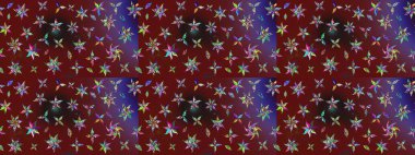 Raster illüstrasyonundaki çiçek desenli çizim. Kırmızı ve kahverengi renkte çiçekler. Renkli Bahar Teması eskiz kalıbı. Düz Çiçek Elementleri Tasarımı.