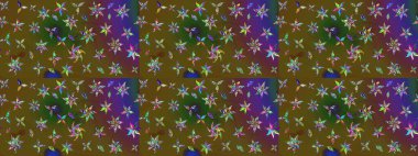 Raster düz çiçek çizim deseni. Hediye ambalaj kağıdı, tebrik kartları, posterler ve pankart tasarımı. Renkli çiçekler.