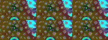 Yeşil ve kahverengi renkte çiçekler olan bir çiçek deseni çiz. Suluboya tarzında yeşil ve kahverengi renkte çiçekler.