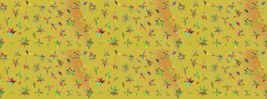 Çizim çiçek deseni duvar kâğıdı olarak kullanılabilir. Renkli çiçekler. Raster illüstrasyonu.