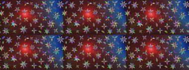 Çiçekli karalama şeklinde Raster çiçek deseni. Nazik, narin çiçek arkaplanı. Kahverengi ve mor renkte çiçekler.