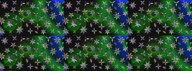 Eskiz arkaplan modeli. Raster hisseleri. Çiçekler yeşile ve griye. Suluboya, elle çizilmiş.