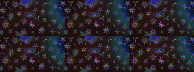 Şirin çiçekli eskiz deseni ve gri ve kahverengi renkli yapraklar, suluboya çiçek deseni, duvar kağıdı, kart ya da kumaş için fayanslı. Raster illüstrasyonu.