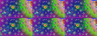 Raster Illustrasyon 'daki Çiçek Deseni' nin son moda çizimi. Güzel kumaş deseni. Renkli Yaz Temalı eskiz kalıbı. Düz Çiçek Elementleri Tasarımı.