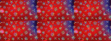 Şirin çiçekler. Çizgi çizimi kalıbı. Raster Moda kumaş deseni.