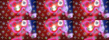 Eski usul. Kumaş, tekstil, duvar kağıdı baskısı için. Eskiz geçmişi. Raster illüstrasyonu. Renkli desenli eskiz deseni, kırmızı ve pembe çiçekler ve dekoratif elementler.