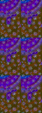 Kahverengi ve mor renkli çiçekler. Çiçekli eskiz çizimi. Düz Çiçek Elementleri Tasarımı. Renkli Yaz Teması çizim şablonu.