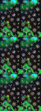 Renkli Bahar Teması eskiz kalıbı. Düz Çiçek Elementleri Tasarımı. Karalama çiçeği. Güzel kumaş deseni. Raster illüstrasyonu. Zentangle soyut çiçekleri.