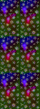 Raster illüstrasyonu. Eskiz geçmişi. Kumaş, tekstil, duvar kağıdı baskısı için. Renkli desenli eskiz deseni, yeşil ve kahverengi çiçekler ve dekoratif elementler. Antika retro tarzı.