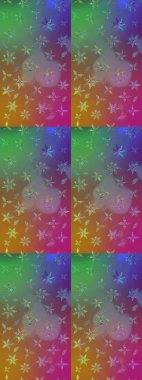 Raster illüstrasyonu. Eskiz arkaplan modeli. Kahverengi ve yeşil renkli yapraklı yabani çiçekler. Suluboya, elle çizilmiş.