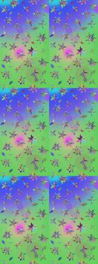 Süslü kumaş deseni. Çiçekli çiçek deseni, suluboya. Raster deseni.