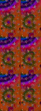 Zarif, parlak ve eskiz kahverengi ve kırmızı çiçek desenli tasarım. Raster. Sabıka baskıları, bebek kıyafetleri, duvar kâğıtları, paket kutuları vb..