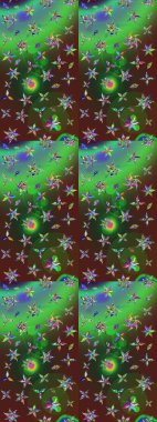 Renkli Bahar Teması eskiz kalıbı. Düz Çiçek Elementleri Tasarımı. Raster..