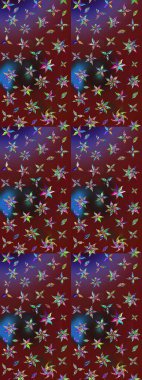 Kibar, bahar çiçekleri kırmızı ve kahverengi renklerde. Raster illüstrasyonu. Raster çiçek desenli ve çiçekli..