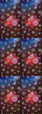 Raster suluboya çiçek deseni, narin çiçekler, kahverengi ve mor çiçekler, tebrik kartı şablonu. Raster Güzel kumaş deseni.