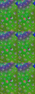 Desen, çizim, çiçek sınırı. Çiçek çelengi. Eski moda arka plan. Raster illüstrasyonu. Güzel, parlak, pürüzsüz kumaş, tuval. Kıvırcık, parlak örgü.