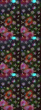 Çiçek kompozisyonu, el boyası, hassas şablon. Manzaralı çiçek deseni. Üst manzara, yumuşak renk tarzı. Sevgililer günü ve tebrik kartı konsepti için şık bir davet.