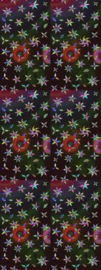 Raster çiçek desenleri çiziyor. Vadinin renkleri.