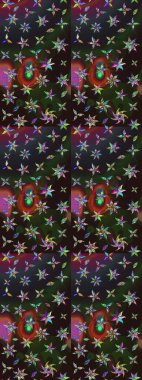 Klasik çiçek tasarımı elementleri. Kıvırcık çiçekler renkte şekillenir. Raster illüstrasyonu.