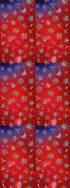 Çiçekli zambakların eskiz geçmişi. Çiçek tasarımı için inanılmaz bir kolaj cenneti tarzı. Parlak çiçekli kolaj çiçekleri kırmızı ve mor.