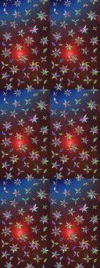 Raster - stok. Suluboya, elle çizilmiş. Vadinin çiçekleri kahverengi ve mor renklerde. Taslak arkaplan deseni.