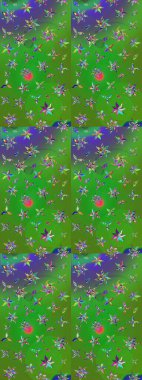 Yumuşak, yaz çiçekli arka plan. Çiçekli karalama şeklinde Raster çiçek deseni. Renkli çiçekler.