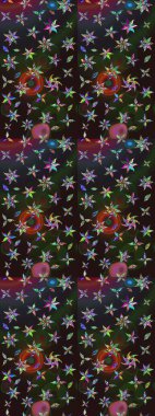 Suluboya çiçekli çiçek deseni. Renkli tekstil tarzında. Raster illüstrasyonu.