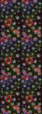 Renkli çiçekler. Çiçekli karalama şeklinde Raster çiçek deseni. Nazik, narin çiçek arkaplanı.