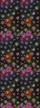 Raster illüstrasyonu. Güzel kumaş deseni. Renklerle. Raster illüstrasyonunda çiçek deseni çizimi.