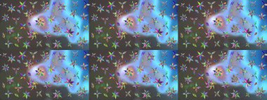 Mavi ve gri renkte güzel çiçekli eskiz deseni, suluboya çiçek deseni, duvar kağıdı, kart ya da kumaş için fayanslı. Raster..