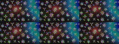 Küçük çiçekli yay deseni çiz. Suluboya tarzında gri ve mavi renklerde. Raster illüstrasyonu.