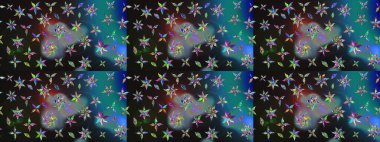 Raster illüstrasyonu. Küçük çiçekteki sevimli çiçek deseni. Soyut çiçek çizim kalıbı arka planı. Gri ve mavi renklerde. Raster deseni.