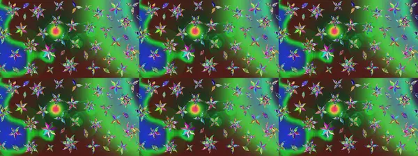 Küçük çiçekteki sevimli çiçek deseni. Güzel karalamalı çiçek desenli çizim. Güzel kumaş deseni. Raster illüstrasyonu.