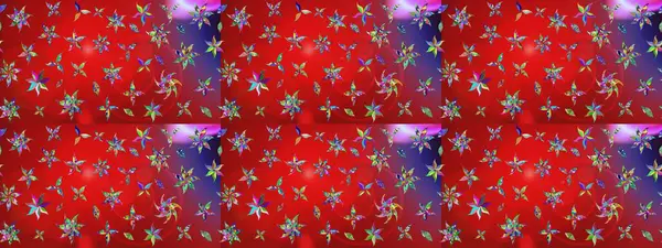 Çiçek desenli çizim. Raster illüstrasyonu. Asya tekstil tarzında. Kırmızı ve mor renkte çiçekler. Raster illüstrasyonu.