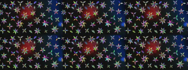 Renkler üzerine çiçek desenli çizimler, el yapımı papatyalar, papatyalar. Tekrar eden çiçek arkaplanı, zarif çiçek duvar kağıdı.