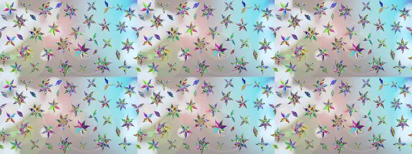 Tekstil için suluboya eskiz deseni. El çizimi çiçek çizimi deseni (fayans). Şirin çiçekler, desenli, nötr ve gri renklerle renkli çizim deseni.