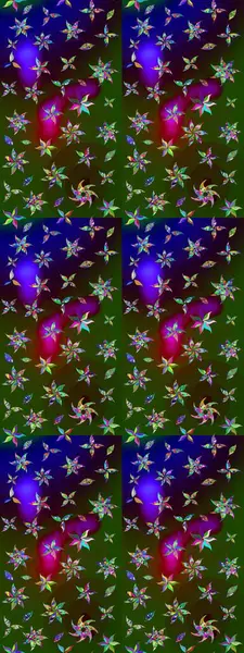 Raster illüstrasyonu. Eskiz geçmişi. Kumaş, tekstil, duvar kağıdı baskısı için. Renkli desenli eskiz deseni, yeşil ve kahverengi çiçekler ve dekoratif elementler. Antika retro tarzı.