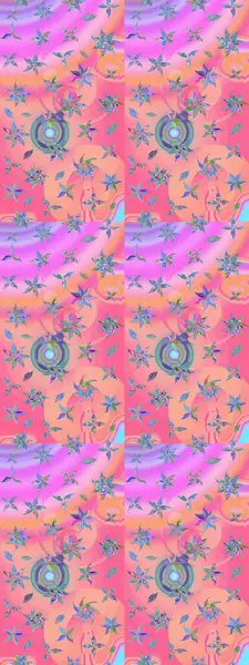 Çiçekli eskiz deseni. El çizimi. Suluboya çizimi. Pembe ve nötr renkte çiçekler.