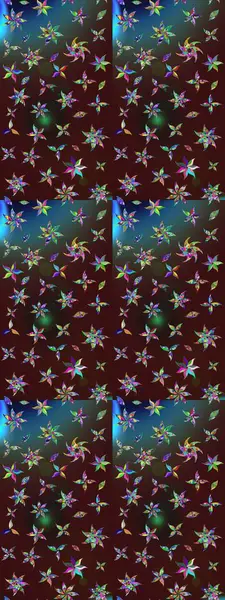 Klasik çiçek tasarımı elementleri. Raster illüstrasyonu. Kahverengi ve mavi kıvırcık çiçekler kahverengi ve mavi renklerde.