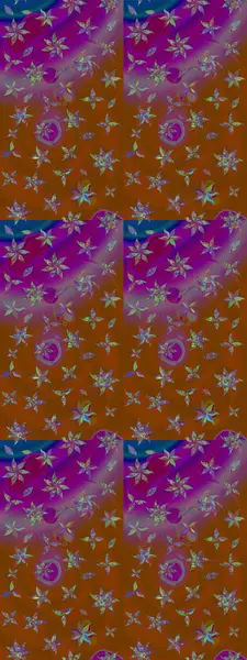 Küçük kahverengi ve mor renkte güzel bir besin torbası deseni, çiçekler. Tekstil, kumaş, kapaklar, duvar kağıtları, baskı, naylon, koleksiyon defteri, örgü, dekupaj için güzel bir eskiz. Millefleurlar.