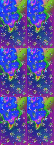 Çiçekli güzel suluboya desen. Mavi ve mor renklerde. Raster illüstrasyonu.