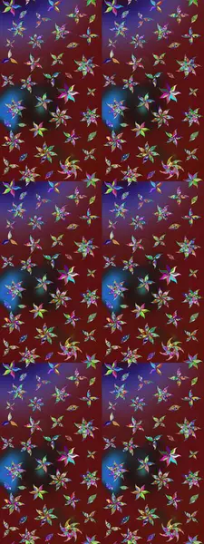 Kibar, bahar çiçekleri kırmızı ve kahverengi renklerde. Raster illüstrasyonu. Raster çiçek desenli ve çiçekli..