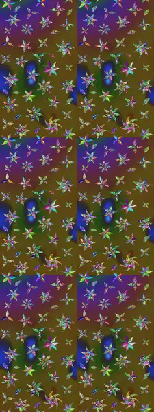 Yapraklı çiçekler ve rengarenk papatya çiçekleri. Eskiz arkaplan modeli. Raster - stok.