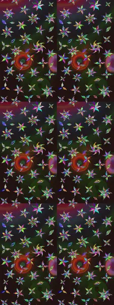 Raster çiçek desenleri çiziyor. Vadinin renkleri.