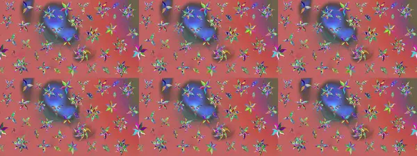 Pembe ve kahverengi renkli sevimli çiçek deseni. Renkli Bahar Teması eskiz kalıbı. Düz Çiçek Elementleri Tasarımı. Raster Modaya uygun kumaş deseni.