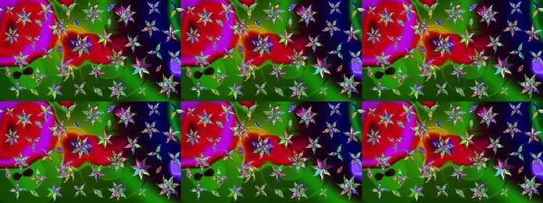 Elle boyanmış suluboya resim çizimleri, çiçekler ve bitkiler. Yeşil ve kırmızı renkte çiçekler.