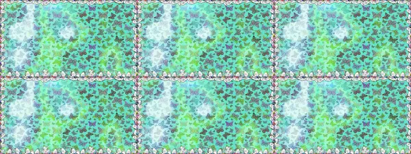 Ambalajlar, duvar kağıtları, kumaş tasarımı ve kağıt için güzel bir arka plan. Renkli kelebeklerin kusursuz arka planı. Mavi ve tarafsız şirin kelebekler. Raster illüstrasyonu.