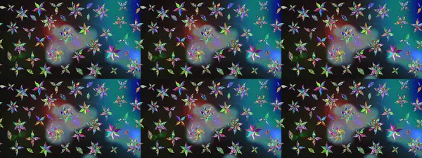 Raster illüstrasyonu. Küçük çiçekteki sevimli çiçek deseni. Soyut çiçek çizim kalıbı arka planı. Gri ve mavi renklerde. Raster deseni.